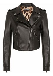 Dolce & Gabbana cropped leather jacket - Nero