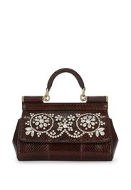 Dolce & Gabbana small Sicily calfskin tote - Marrone