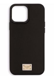 Dolce & Gabbana Cover per iPhone 13 Pro in pelle - Nero