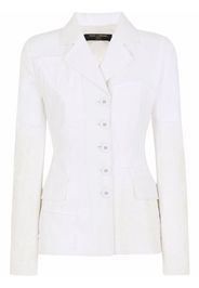 Dolce & Gabbana Blazer monopetto con inserti di pizzo - Bianco