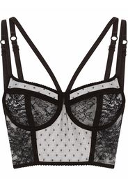 Dolce & Gabbana Corsetto in tulle point d'esprit - Nero