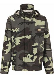 Dolce & Gabbana camouflage-print hooded jacket - Verde