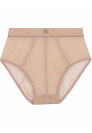 Dolce & Gabbana DG-logo tulle high-waisted briefs - Toni neutri