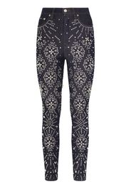 Dolce & Gabbana crystal-embellished high-waited skinny jeans - Blu