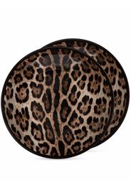 Dolce & Gabbana leopard-print table plates - Marrone