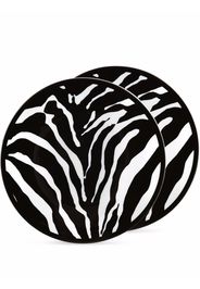 Dolce & Gabbana zebra-print circular tray - Bianco