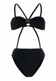 Dolce & Gabbana logo-plaque detail swimsuit - Nero