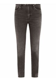 Dolce & Gabbana Jeans skinny con placca logo - Nero