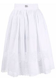 Dolce & Gabbana floral lace flared midi skirt - Bianco