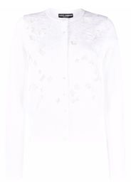 Dolce & Gabbana floral-embroidery openwork cardigan - Bianco