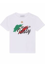 Dolce & Gabbana Kids Italian-flag logo-print T-shirt - Bianco