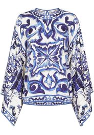 Dolce & Gabbana Blusa con stampa maioliche