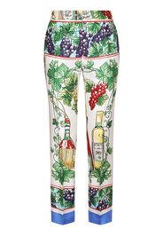 Dolce & Gabbana Pantaloni crop con stampa grafica - Bianco