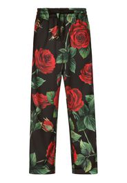 Dolce & Gabbana Pantaloni sportivi a fiori - Nero