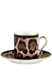 Dolce & Gabbana Set da caffè con stampa leopardo - Nero