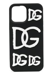 Dolce & Gabbana Cover per iPhone 13 Pro Max con logo goffrato - Nero