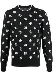 Dolce & Gabbana logo-print fine-knit jumper - Nero