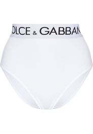 Dolce & Gabbana logo-tape detail high-waisted briefs - Bianco