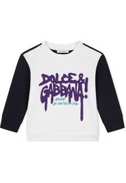 Dolce & Gabbana Kids T-shirt a maniche lunghe con stampa - Bianco