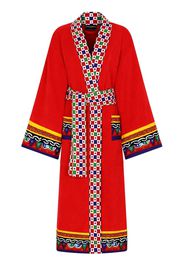 Dolce & Gabbana Carretto Siciliano printed trim bathrobe - Rosso