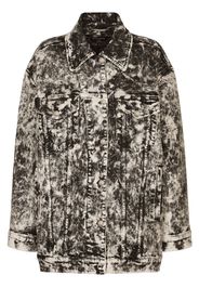 Dolce & Gabbana marbled-print denim jacket - Nero