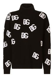 Dolce & Gabbana intarsia-knit logo virgin wool sweater - Nero