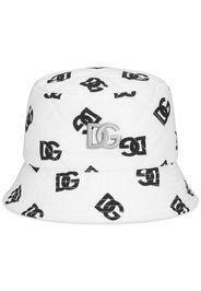 Dolce & Gabbana quilted logo-print bucket hat - Bianco