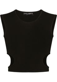 Dolce & Gabbana Top in viscosa con oblò ai fianchi - Nero