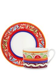 Dolce & Gabbana geometric-pattern porcelain tea-set - Rosso