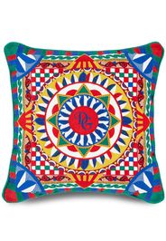 Dolce & Gabbana embroidered Carretto-print cushion - Verde