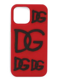 Dolce & Gabbana Cover per iPhone 13 Pro Max con logo DG - Rosso