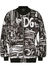 Dolce & Gabbana Bomber con stampa oversize - Nero