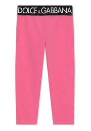 Dolce & Gabbana Kids Leggings con banda logo - Rosa