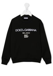 Dolce & Gabbana Kids embroidered logo jumper - Nero