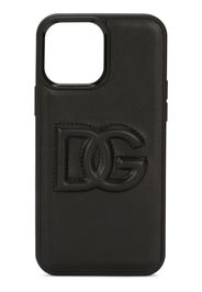 Dolce & Gabbana Cover per iPhone con logo goffrato - Nero