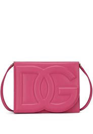 Dolce & Gabbana leather embossed-logo crossbody - Rosa