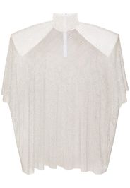 Dolce & Gabbana rhinestone-embellished mesh blouse - Bianco