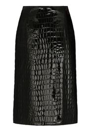 Dolce & Gabbana alligator-print silk-blend skirt - Nero