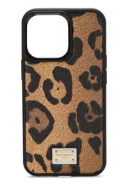 Dolce & Gabbana leopard-print iPhone 13 case - Marrone