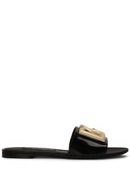 Dolce & Gabbana Sandali slides con placca logo - Nero