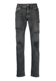 Dolce & Gabbana logo-plaque distressed jeans - Nero