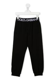 Dolce & Gabbana Kids Pantaloni sportivi con banda logo - Nero