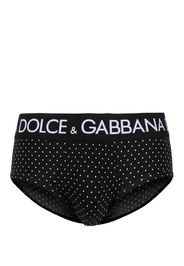 Dolce & Gabbana logo-waistband polka-dot briefs - Nero