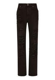 Dolce & Gabbana Jeans dritti con effetto vissuto - Nero