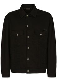 Dolce & Gabbana chest logo-patch denim jacket - Nero