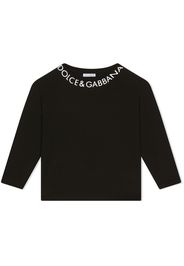 Dolce & Gabbana Kids T-shirt a maniche lunghe con stampa - Nero