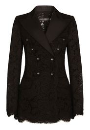 Dolce & Gabbana Blazer doppiopetto a fiori - Nero