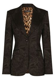 Dolce & Gabbana Blazer monopetto Turlington Ornamental con effetto jacquard - Marrone