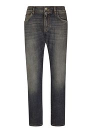 Dolce & Gabbana logo plaque straight-leg jeans - Blu