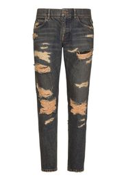 Dolce & Gabbana Jeans slim con effetto vissuto - Blu